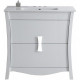 American Imaginations AI-1830 Birch Wood-Veneer Vanity Set, Color- White