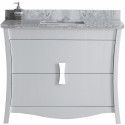American Imaginations AI-183 Birch Wood-Veneer Vanity Set In White, Floor Mount