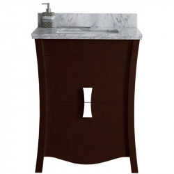 American Imaginations AI-1821 Birch Wood-Veneer Vanity Set In Coffee