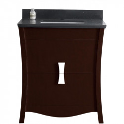 American Imaginations AI-1822 Birch Wood-Veneer Vanity Set In Coffee