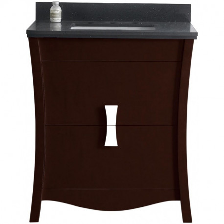 American Imaginations AI-1822 Rectangle Birch Wood-Veneer Vanity Set In Coffee