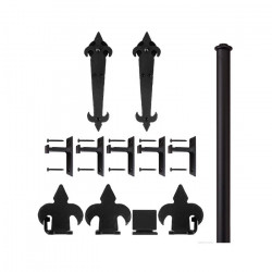 Custom Service Hardware QG.1200.08-NR Fleur-de-Lis Hardware Short Bracket Kit Black(No Rail)