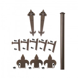 Custom Service Hardware QG.1200.NH.07-NR Fleur-de-Lis Non Hammered Hardware Short Bracket Kit Oil Rubbed Bronze (No Rail)
