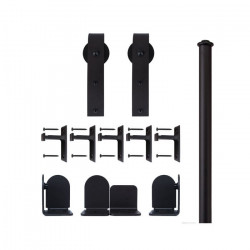 Custom Service Hardware QG.1300.HK.08-NR Hook Hardware Short Bracket Kit Black