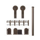 Custom Service Hardware QG.1300.RS. Round Stick Hardware Short Bracket Kit