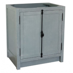 Bellaterra 400100-GYA 30" Single Vanity In Gray Ash Finish - Cabinet Only