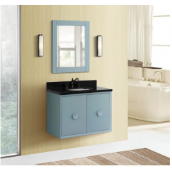 Bellaterra 400400-CAB-AB 31" Single Wall Mount Vanity In Aqua Blue