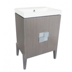 Bellaterra 804366-GY 25 In Single Sink Vanity-Wood-Gray, Wood Finish - Black