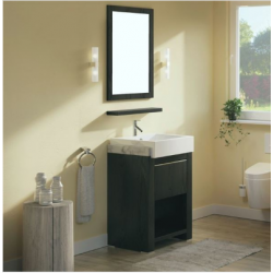 Bellaterra 804375A Single Sink Vanity, Wood Finish - Black