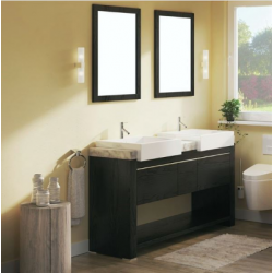 Bellaterra 804375A-BL 57.75 In Double Sink Vanity-Wood-Black