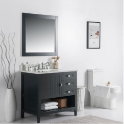 Bellaterra 77616-37 37" Double Vanity White Marble Top