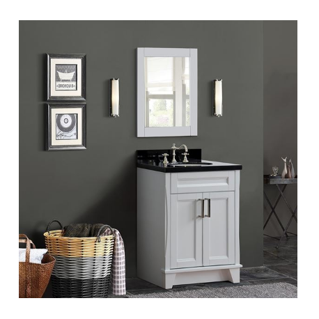 Bellaterra 400700-25-WH 25" Single Sink Vanity In White Finish