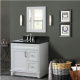 Bellaterra 400700-37L-WH 37" Single Sink Vanity In White Finish Left Door/Left Sink