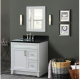 Bellaterra 400700-37L-WH 37" Single Sink Vanity In White Finish Left Door/Left Sink
