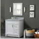 Bellaterra 400700-37L-WH 37" Single Sink Vanity In White Finish Left Door/Left Sink