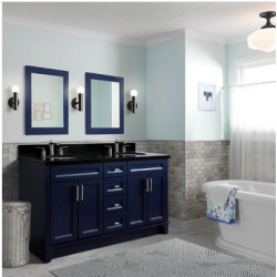 Bellaterra 400700-61D-BU 61" Double Sink Vanity In Blue Finish