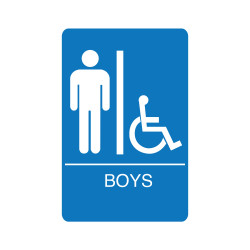 Palmer Fixture IS100 Accessible Restroom Sign, Finish-Blue