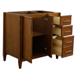 Bellaterra 400901-36L-WA 36" Single Sink Vanity In Walnut Finish - Left Door- Cabinet Only