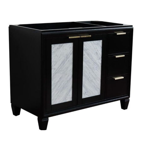 Bellaterra 400990-42L-BL 42" Single Sink Vanity In Black Finish - Left Door- Cabinet Only
