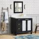 Bellaterra 400990-43R-BL 43" Single Vanity In Black Finish Right Door/Right Sink