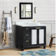 Bellaterra 400990-43R-BL 43" Single Vanity In Black Finish Right Door/Right Sink