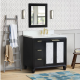 Bellaterra 400990-43R-BL 43" Single Vanity In Black Finish Right Door/Right Sink