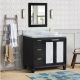 Bellaterra 400990-43R-BL 43" Single Vanity In Black Finish Right Door/Right Sink