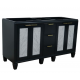 Bellaterra 400990-60D-DG 60" Double Vanity In Dark Gray Finish - Cabinet Only