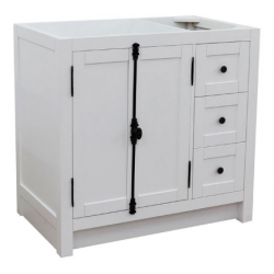Bellaterra 400100-36L 36" Single Vanity In Glacier Ash Finish - Cabinet Only - Left Doors