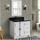 Bellaterra 400100-37L-GA 37" Single Vanity In Glacier Ash Finish Left Doors/Left Sink