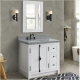 Bellaterra 400100-37L-GA 37" Single Vanity In Glacier Ash Finish Left Doors/Left Sink