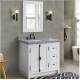 Bellaterra 400100-37L-GA 37" Single Vanity In Glacier Ash Finish Left Doors/Left Sink