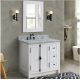 Bellaterra 400100-37L-GA 37" Single Vanity In Glacier Ash Finish Left Doors/Left Sink