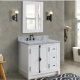 Bellaterra 400100-37L-GA 37" Single Vanity In Glacier Ash Finish Left Doors/Left Sink