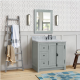 Bellaterra 400100-37R-GYA 37" Single Vanity In Gray Ash Finish Right Doors/Right Sink