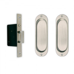 Gruppo Romi 6001 Passage Set for Pocket Door Lock - Oval Plate