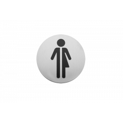 Linnea SGN-76R5-SSS Door Sign, Transgender, Round, Satin Stainless Steel