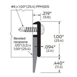ZERO 329 Door Sweep With Beveled Neoprene