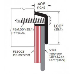 ZERO 339FS Door Sweep, Neoprene/Intumet