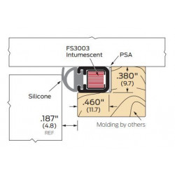 ZERO 5831FS Head & Jamb Gasketing, Silicone/Intumescent/PSA