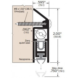 ZERO 323AA Aluminum, Mortised Automatic Door Bottom, Handed