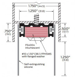 ZERO 521FS-A Door Shoe, Aluminum/Intumescent/Flame Retardant Silicone,For Undercut Door