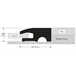 ZERO 1686R Rubber Carpet Divider Threshold, 1.813"
