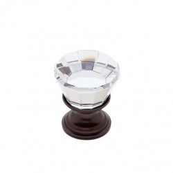 JVJ Hardware 22 mm Pure Elegance Collection Flat Top Crystal Knob
