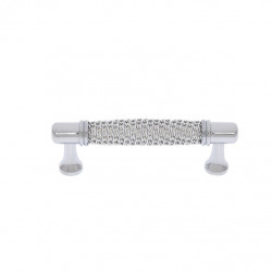 JVJ Hardware 96 mm c/c Medieval Collection Chain Maille Pull, Polished Chrome Finish, Composition Aluminum/Solid Brass