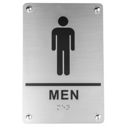 Linnea SGN-ADA-M-SSS Door Sign, Men, Satin Stainless Steel