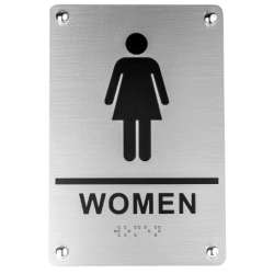 Linnea SGN-ADA-F-SSS Door Sign, Female, Satin Stainless Steel