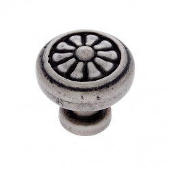 JVJ Hardware 32 mm Bedrock Collection Scalloped Round Knob, Composition Zamac