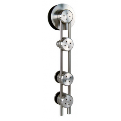 ABP-Beyerle USO110EF Trolley Duetec For Glass Doors, Finish-Satin Stainless Steel