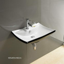 American Imaginations AI-28412 23.8-in. W Wall Mount Black-White Bathroom Vessel Sink For 1 Hole Center Drilling